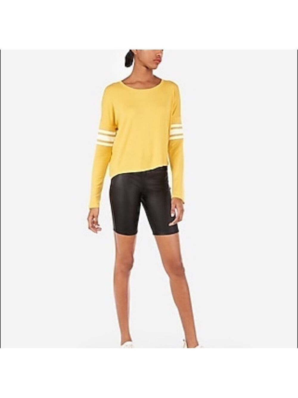 Express 𝅺Brand Long Sleeve Boxy Tshirt